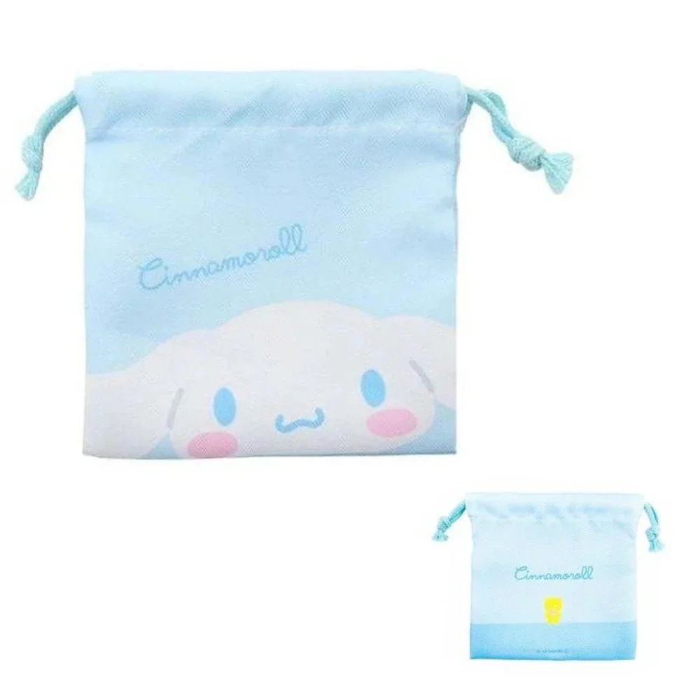 Sanrio Cinnamoroll Flat Drawstring Pouch Blue Kawaii Bag Tees Factory From Japan